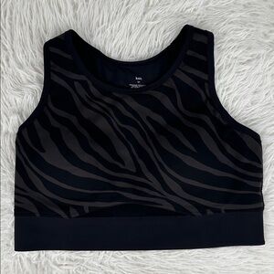 Knix Momenta Racerback Black & Grey Sports Bra Size L+ (Fits 36D, 36DD, 36E/DDD)